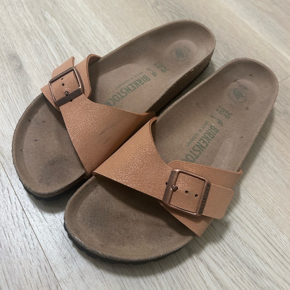 Birkenstock Light Brown Slide Sandals